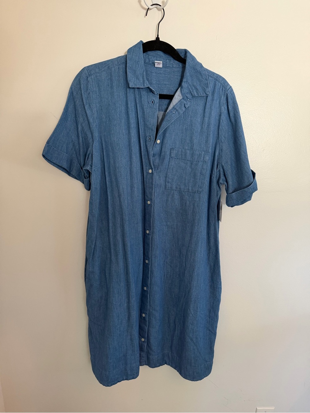 Old Navy Light Blue Denim Button-Down Shirt Dress